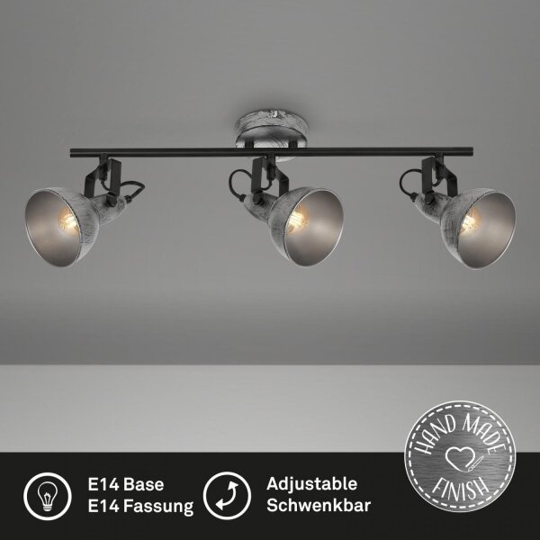 Briloner 2049-034 - Faretto RETRO 3xE14/40W/230V grigio