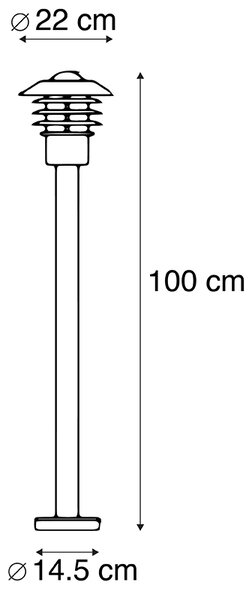 Lampada da esterno moderna nera 100 cm IP44 - Prato
