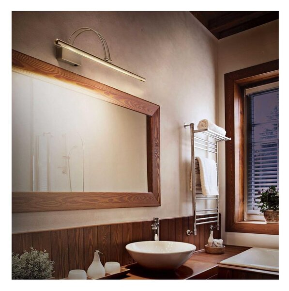 BOW APPLIQUE DA SPECCHIO 3 MISURE ORIENTABILE METALLO 3 COLORI LED INTEGRATO LUCE 3000K INTERRUTTORE ON/OFF