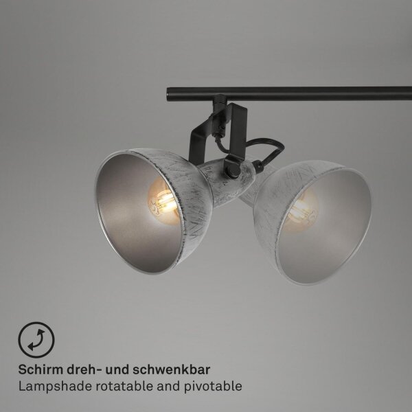 Briloner 2049-034 - Faretto RETRO 3xE14/40W/230V grigio