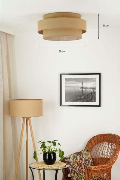 Brilagi - Plafoniera LED SPACE YUTE LED/12W/230V diametro 50 cm beige