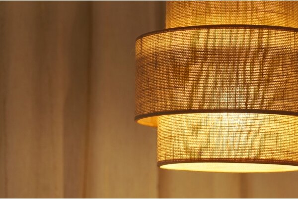 Brilagi - Lampadario a sospensione con filo SPACE YUTE 1xE27/15W/230V diametro 25 cm beige/bianco