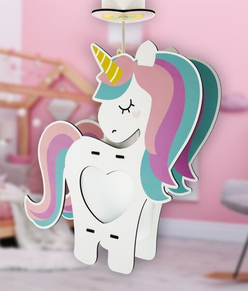 Dalber 41597 - Lampadario per bambini UNICORN 1xE27/15W/230V