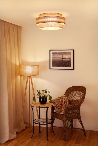 Brilagi - Plafoniera LED SPACE YUTE LED/12W/230V diametro 50 cm beige