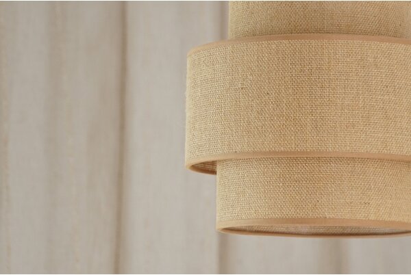 Brilagi - Lampadario a sospensione con filo SPACE YUTE 1xE27/15W/230V diametro 25 cm beige/bianco