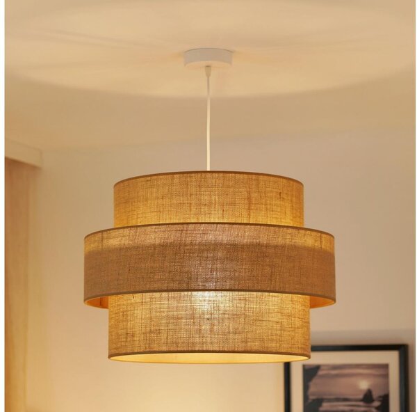 Brilagi - Lampadario a sospensione con filo SPACE YUTE 1xE27/15W/230V diametro 50 cm beige/bianco