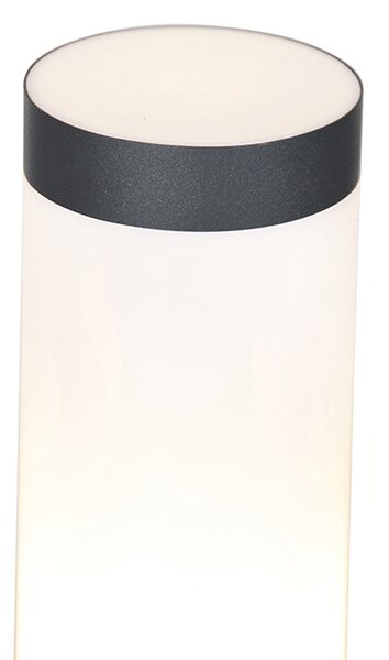 Lampada da palo a sfera in acciaio inox grigio antracite 80 cm IP44 opale - Rox