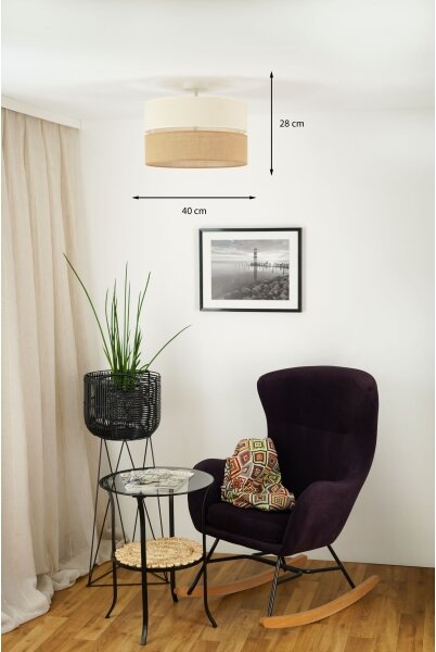 Brilagi - Lampadario a plafone ROYAL YUTE 1xE27/15W/230V diametro 40 cm beige/color crema