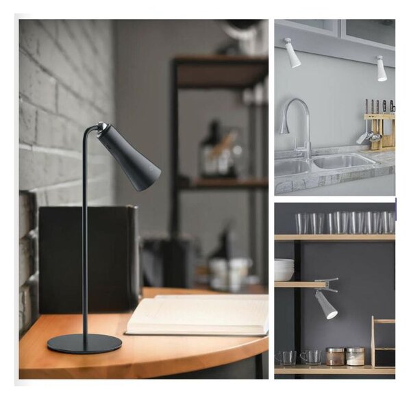 MAXI LAMPADA DA TAVOLO TOUCH BATTERIA RICARICABILE LED 2W LUCE 3000K PORTA USB 2 COLORI MAGNETICA