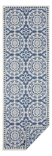 Tappeto da esterno blu e crema , 80 x 250 cm Jardin - NORTHRUGS