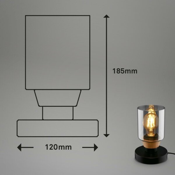 Briloner 7486015 - Lampada da tavolo 1xE27/10W/230V nero