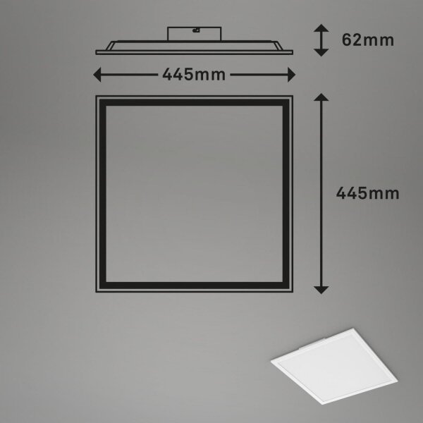 Briloner 7152-016-LED RGB Pannello fisso dimmerabile COLOUR LED/24W/230V 3000-6500K+RC