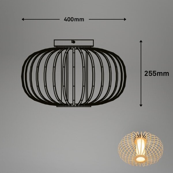Briloner 3759011 - Plafoniera 1xE27/10W/230V diametro 40 cm bambù