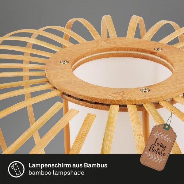 Briloner 3759011 - Plafoniera 1xE27/10W/230V diametro 40 cm bambù