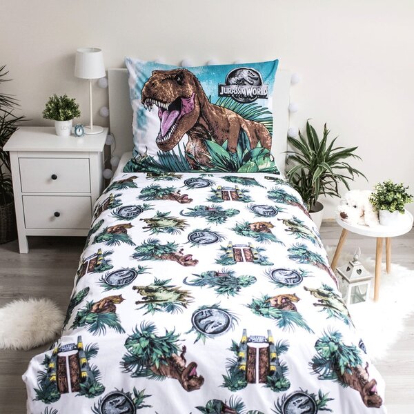 Biancheria da letto per bambini in cotone con effetto luminoso Jurassic World, 140 x 200 cm Jurský svět - Jerry Fabrics