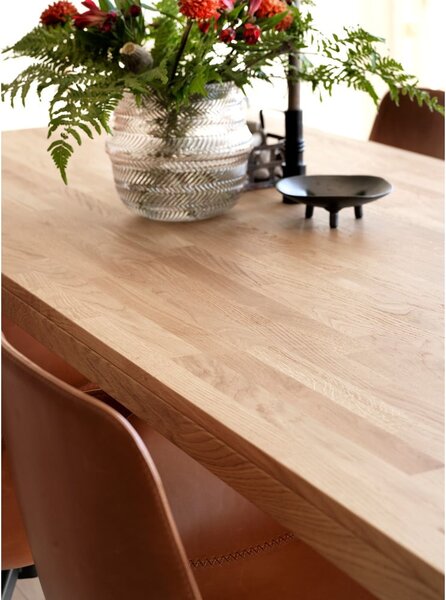 Tavolo da pranzo in legno di quercia effetto lucido 220 x 95 cm Brooklyn - Rowico