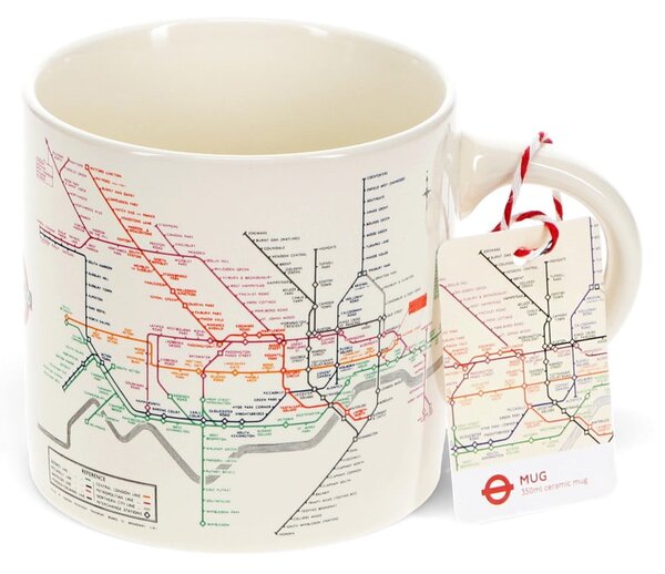 Tazza in ceramica beige da 350 ml Heritage Tube Map - Rex London