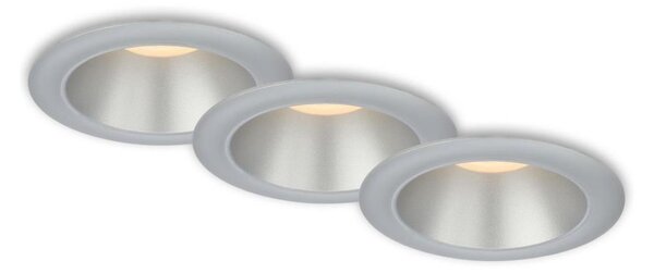 Briloner 7041-034-SET 3x Lampada LED da incasso per bagni LED/4,9W/230V argento