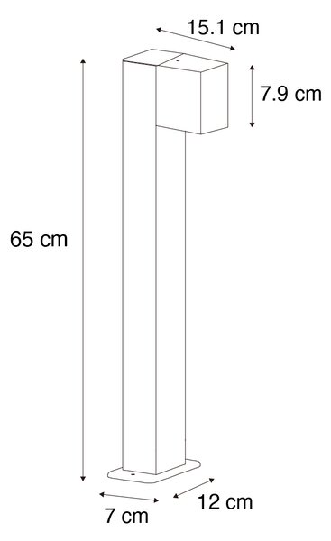 Lampada da esterno marrone ruggine con picchetto e pressacavo 65cm IP44 - Baleno