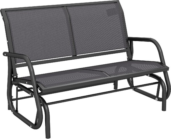 VivaGarden OUTLET - Panchina da Giardino a Dondolo in Metallo/Texteline Dimensioni 120x70x85 cm colore Grigio