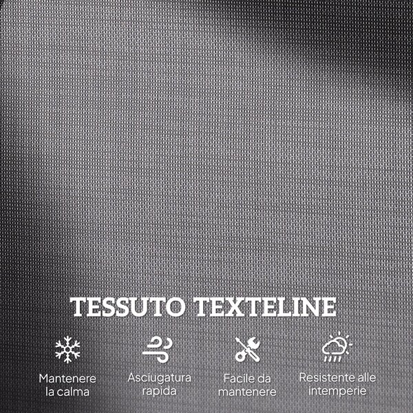 VivaGarden OUTLET - Panchina da Giardino a Dondolo in Metallo/Texteline Dimensioni 120x70x85 cm colore Grigio