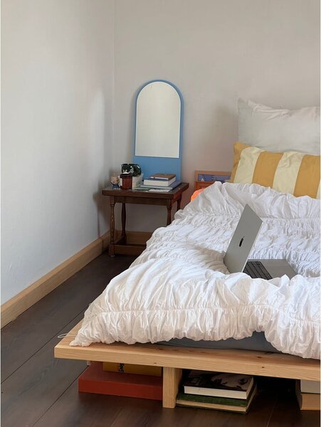 Letto matrimoniale in legno di pino con griglia 160x200 cm Japan - Karup Design