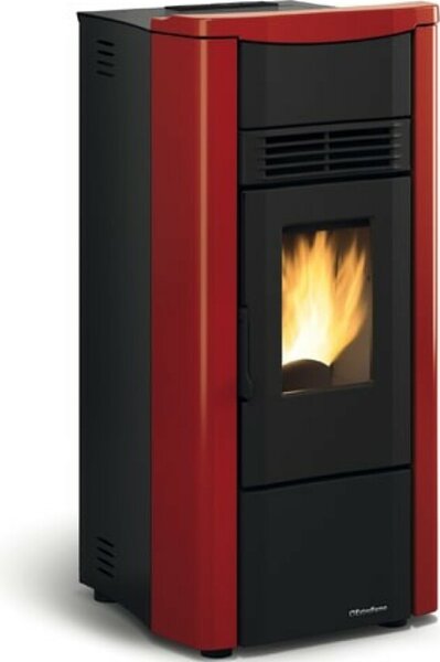 La Nordica-Extraflame Stufa a Pellet Canalizzata 8 kW Capacit Serbatoio 15 Kg Volume Riscaldabile 215 m3 colore Bordeaux - 1280556 Giusy Plus Evo 