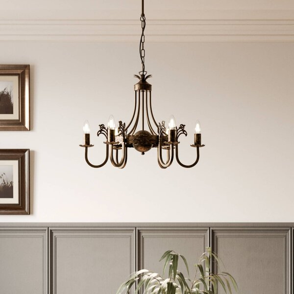 Lampadario a soffitto Castle Jupiter, dimmerabile, Bronzo / Ottone antico, Soggiorno / Sala da pranzo, Metallo, Antico, Lampadario