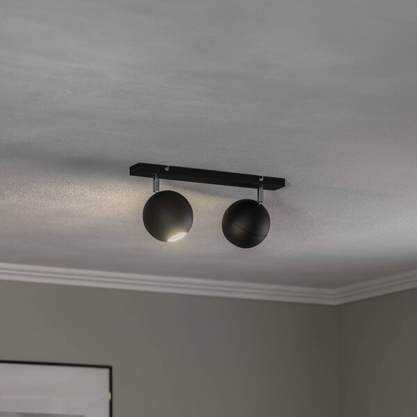 HELAM Faretto da soffitto Midnight in nero 2 luci