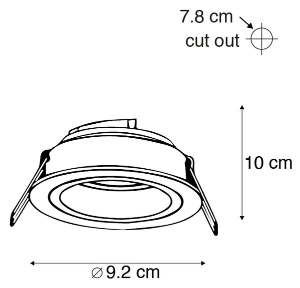 Set di 6 faretti da incasso rotondi in alluminio orientabili - Chuck