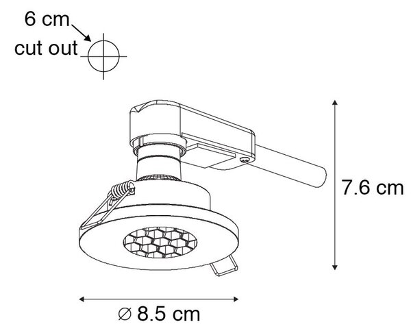 Set di 6 faretti da incasso moderni da bagno bianchi IP54 - Shed Honey