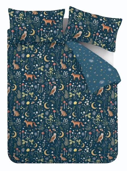 Biancheria da letto matrimoniale blu scuro estesa 230x220 cm Enchanted Twilight - Catherine Lansfield