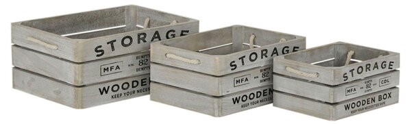 PARKER - set di 3 cassette in legno