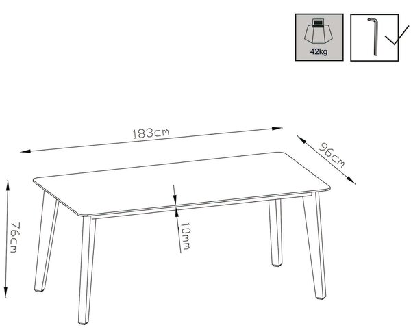 URANUS - tavolo da giardino in alluminio e laminato ad pressione hpl