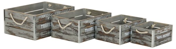 GREYSON - set di 4 cassette in legno