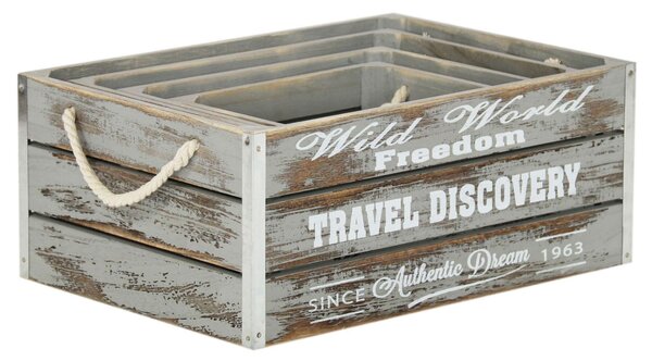 GREYSON - set di 4 cassette in legno