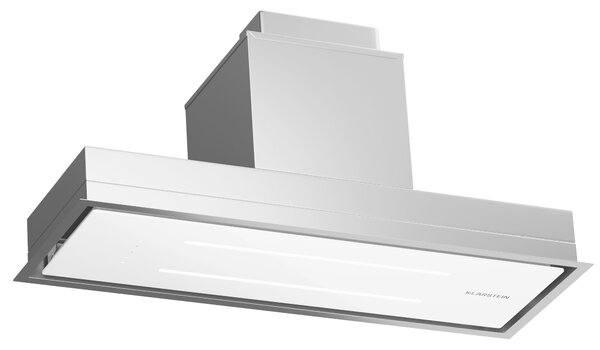 Klarstein High Line Eco 90 - Cappa a soffitto, 90 cm, 436 m³/ora, telecomando, luce ambiente