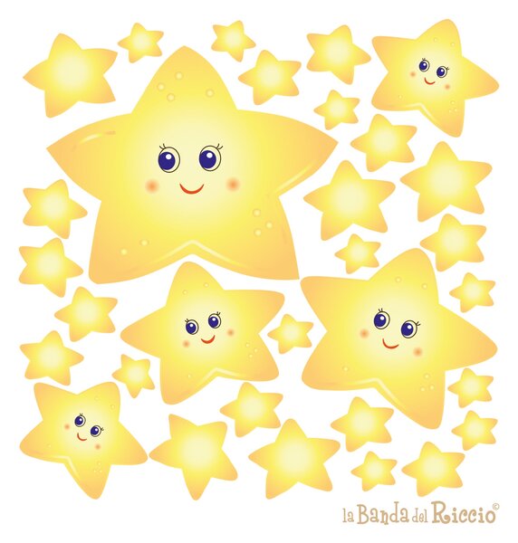 Stelle Fluorescenti, stelle gialle adesivi murali fluo