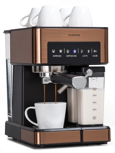 Klarstein Arabica Comfort Macchina per caffè espresso, 1350W, 20 Bar, 1,8l, pannello di controllo touch