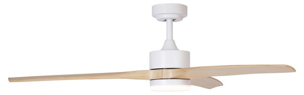 Ventilatore da soffitto smart bianco con stampa legno 132 cm con LED dimmerabile con telecomando - Joly