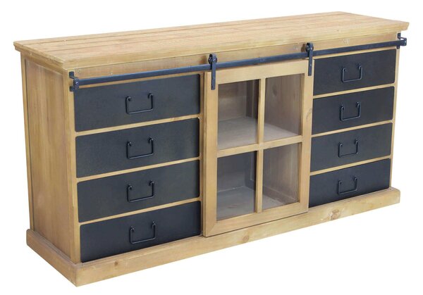 CALIN - madia industrial in acciaio e legno