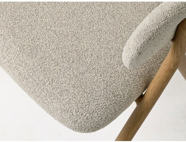 Sedia da pranzo color crema/di colore naturale imbottito con braccioli Frances – Unique Furniture