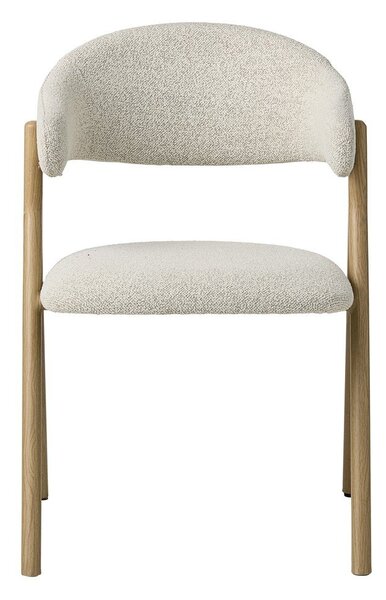 Sedia da pranzo color crema/di colore naturale imbottito con braccioli Frances – Unique Furniture
