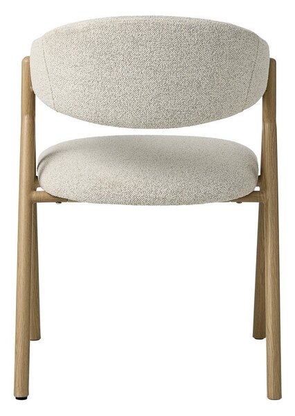 Sedia da pranzo color crema/di colore naturale imbottito con braccioli Frances – Unique Furniture