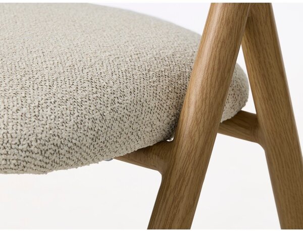Sedia da pranzo color crema/di colore naturale imbottito con braccioli Frances – Unique Furniture