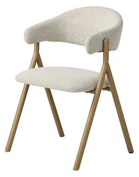 Sedia da pranzo color crema/di colore naturale imbottito con braccioli Frances – Unique Furniture