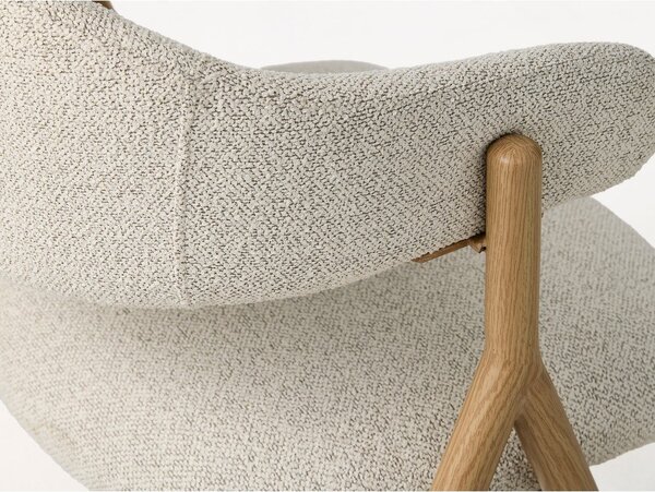 Sedia da pranzo color crema/di colore naturale imbottito con braccioli Frances – Unique Furniture