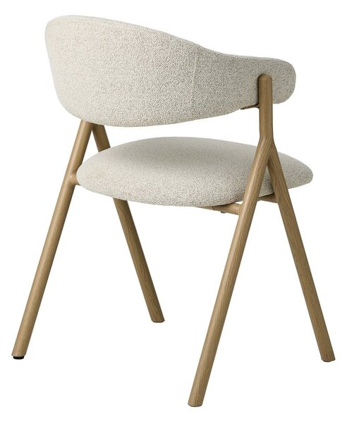 Sedia da pranzo color crema/di colore naturale imbottito con braccioli Frances – Unique Furniture