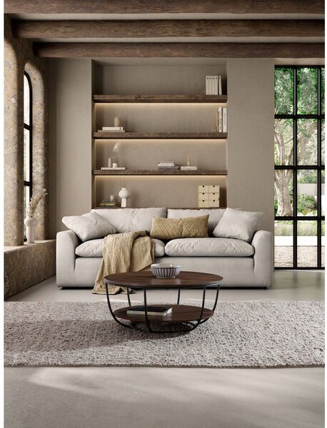 Tavolino da salotto rotondo colore naturale scuro in mango massiccio ø 90 cm Delhi – MOME