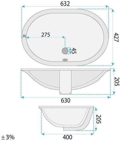 Lavabo sottopiano Rea Vena